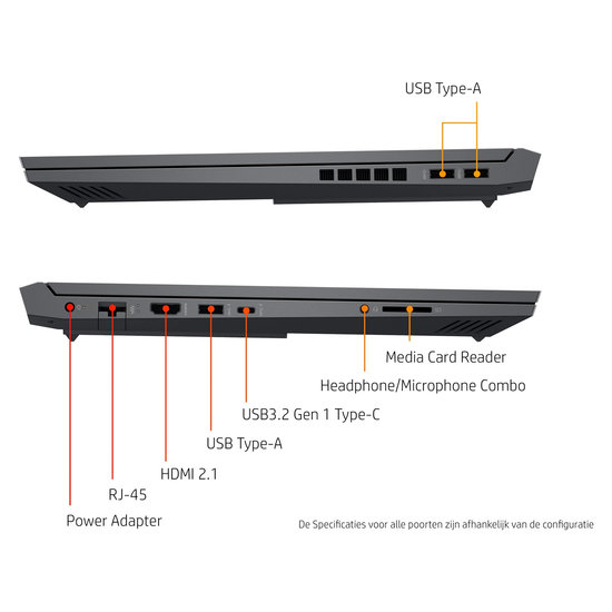 HP NBR 16.1" FHD PC i7-11800H 16G 1T SSD W10 NL 16-d0240nd / Zwart / Ontsp / 6Gb RTX3060