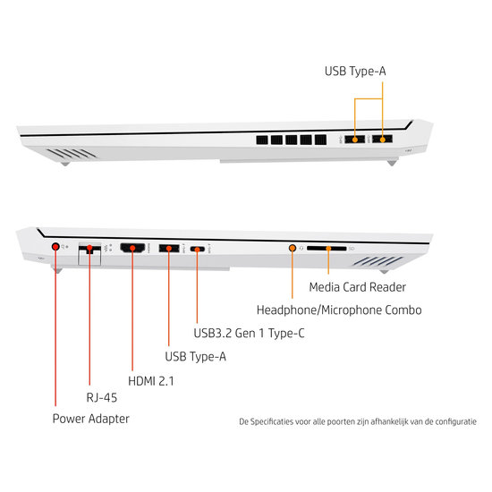 HP NBR 16.1" FHD PC i7-12700H 16G 1T SSD W11 NL 16-d1485nd / Wit / Ontsp / 6Gb RTX3060