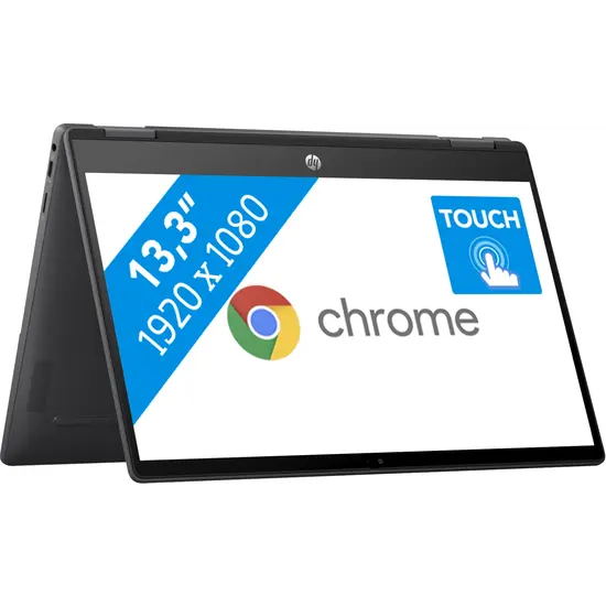 HP NBR 13.3" FHD MT Kom1200 8G 256G SSD Chrome NL TS x360 13b-ca0900nd / Grijs / GMA