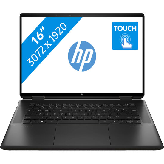 HP NBR 16.1" 3K+ PC i7-1260P 16G 1T SSD W11 NL TS Spectre x360 16-f1975nd / Zwart / Ontsp / 4Gb Intel Arc A370