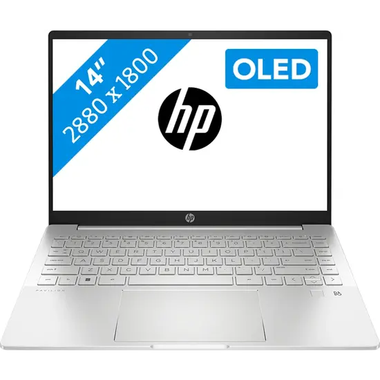 HP NBR 14.0" 2.8K PC i7-13700H 16G 512G SSD W11 NL 14-eh1970nd / Zilver / OLED / GMA