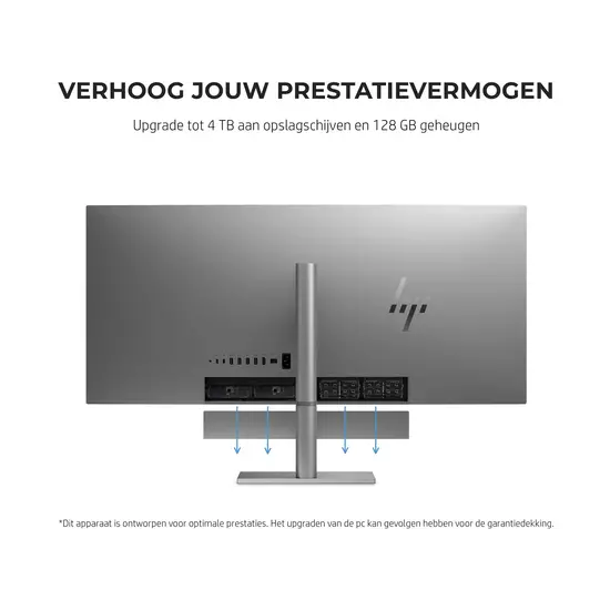 HP DTR 34" WUHD HP Envy AllinOne 34-c1550nd i9-12900 128G 2T SSD W11 NL / 4K / Turbo Zilver / Ontsp / 8Gb RTX3080