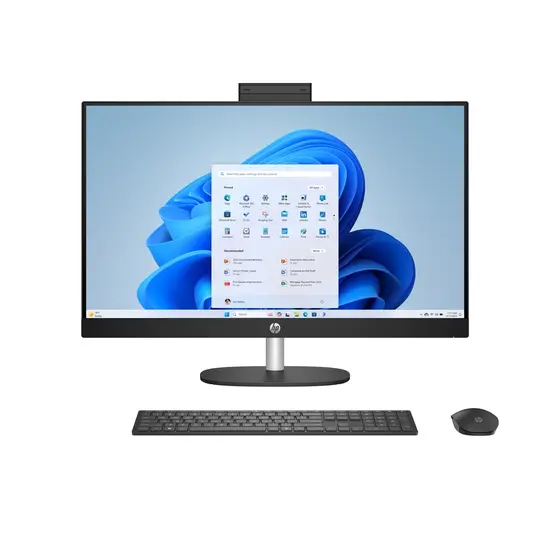 HP DTR 23.8" FHD AllinOne AI 24-cr2650nd Ultra 5-255U 16G 512G SSD W11 NL / Zwart / Ontsp / AMD