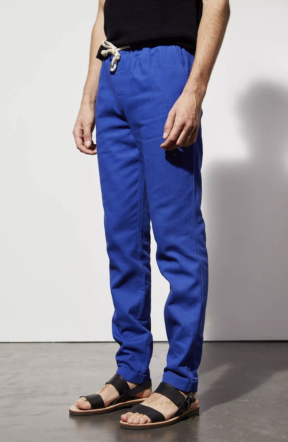 Le Mont st. Michel Elastic waist trouser - Vivid Blue - Walther Apparel for  Men