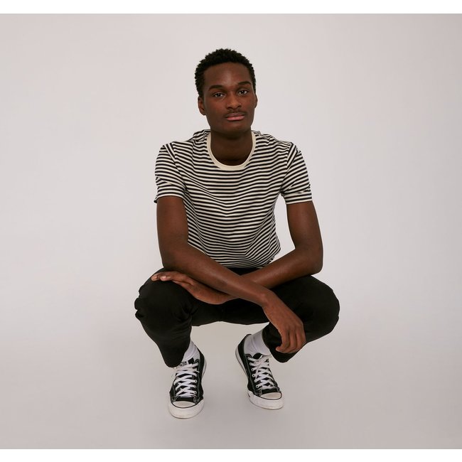 Organic Basics Organic Cotton Tee - Navy Stripe