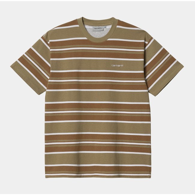Carhartt WIP S/S Corfield T-Shirt Stripe - Leather