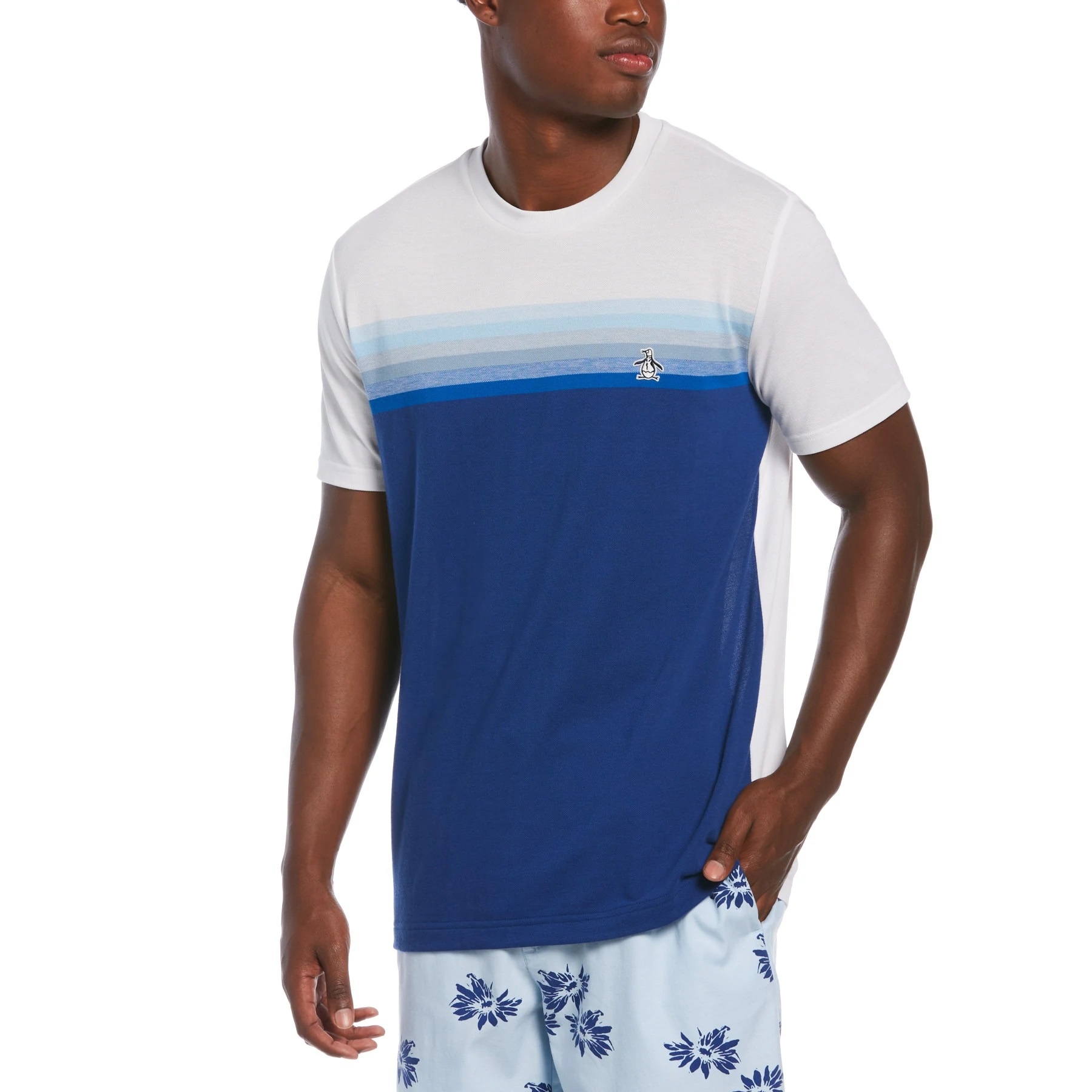 Original Penguin Stripe Coolmax T-Shirt 