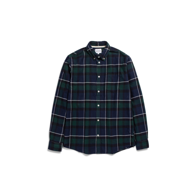 Norse Projects Anton Brushed Flannel Check - Black Watch Check