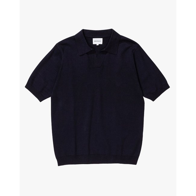 Norse Projects Leif Cotton Linen Polo - Dark Navy