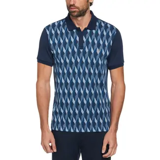 Original Penguin Jacquard Front Diamond Geo Polo Shirt