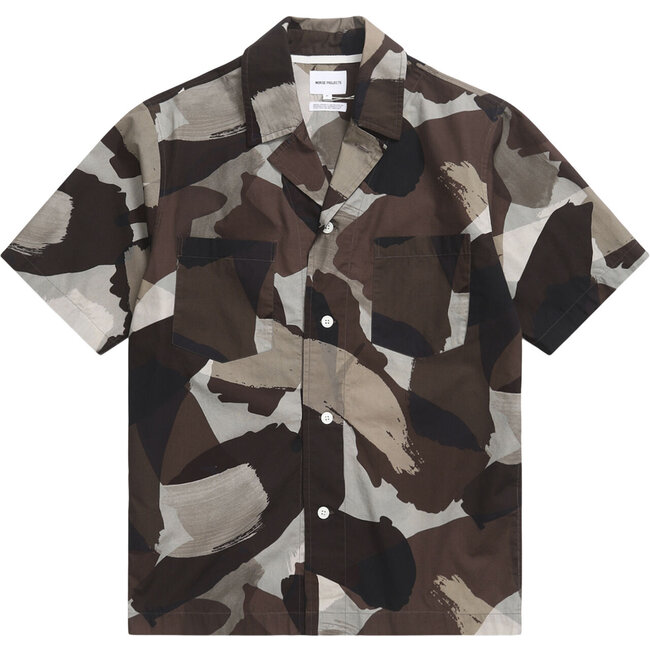 Norse Projects Mads Relaxed Camo Shirt S/S - Espresso