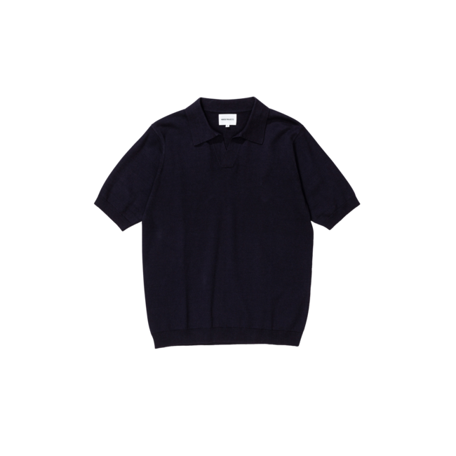 Norse Projects Leif Cotton Linen Polo - Dark Navy