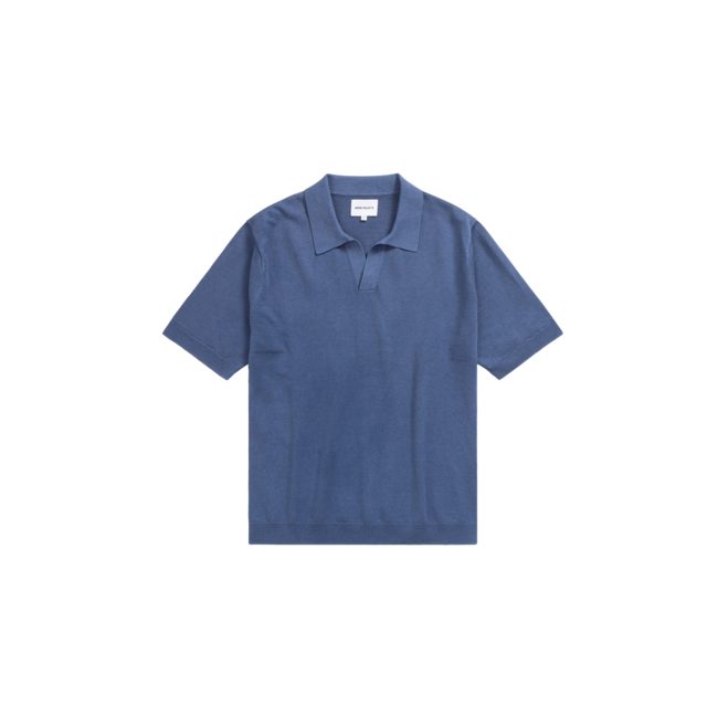 Norse Projects Leif Cotton Linen Polo - Calcite Blue