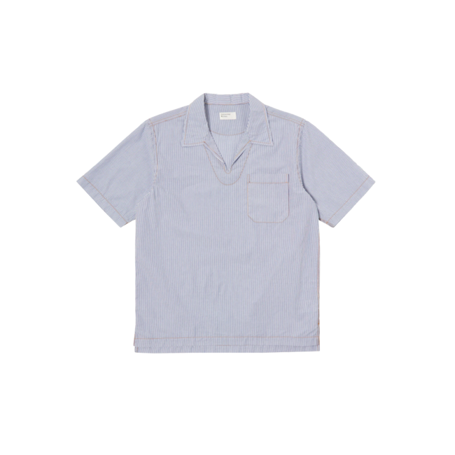 Universal Works Overhead Shirt - Navy / White