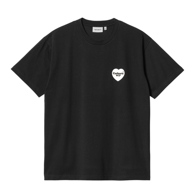 Carhartt WIP S/S Heart Bandana T-Shirt - Black / White stone washed
