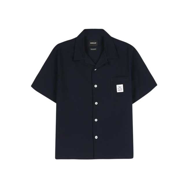 Howlin' Cocktail Shirt With Music Note - Japanese Seersucker / Navy