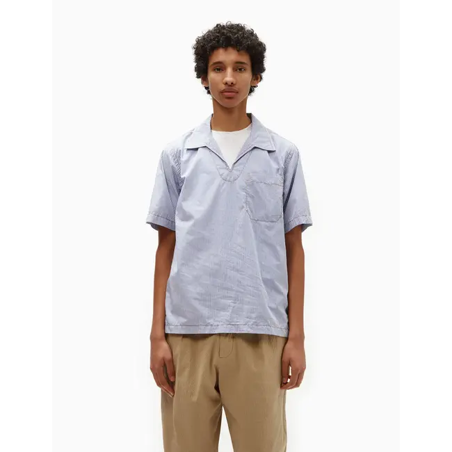 Universal Works Overhead Shirt - Navy / White