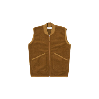 Universal Works Zip Waistcoat Wool Fleece Mustard