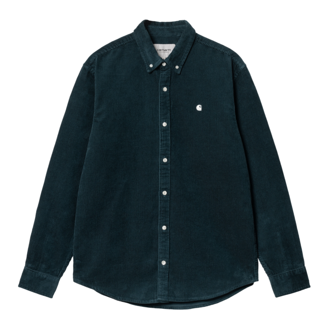 Carhartt WIP L/S Madison Cord Shirt - Duck Blue / Wax