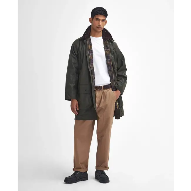 Barbour Border Wax Jacket - Archive Olive
