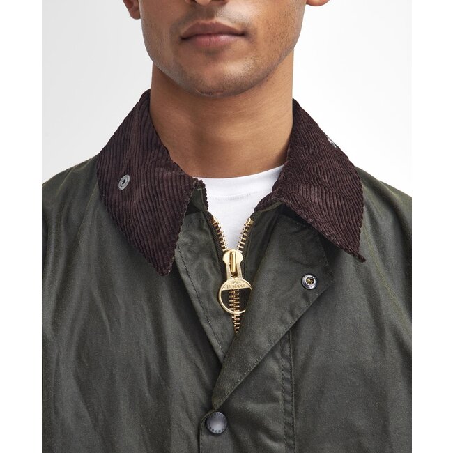 Barbour Border Wax Jacket - Archive Olive