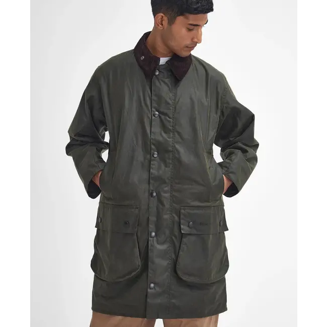 Barbour Border Wax Jacket - Archive Olive