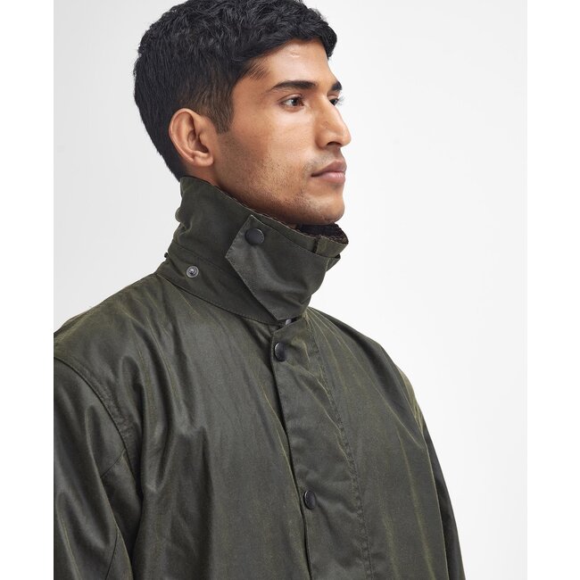Barbour Border Wax Jacket - Archive Olive
