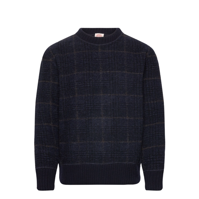 Armor-lux Sweater Crew Neck Heritage - Carreaux Rich Navy