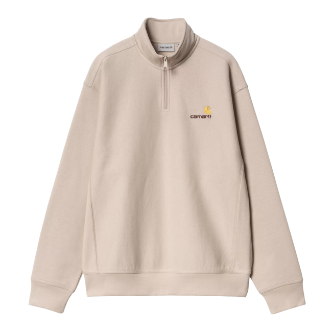 Carhartt WIP Half Zip American Script Sweat - Fleur de Sel