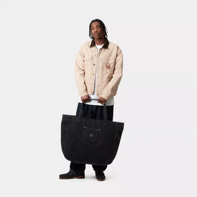 Carhartt WIP Rivet Tote Bag - Black stone washed