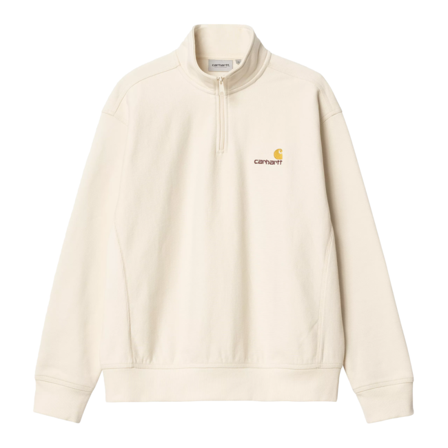 Carhartt WIP Half Zip American Script Sweat - Natural