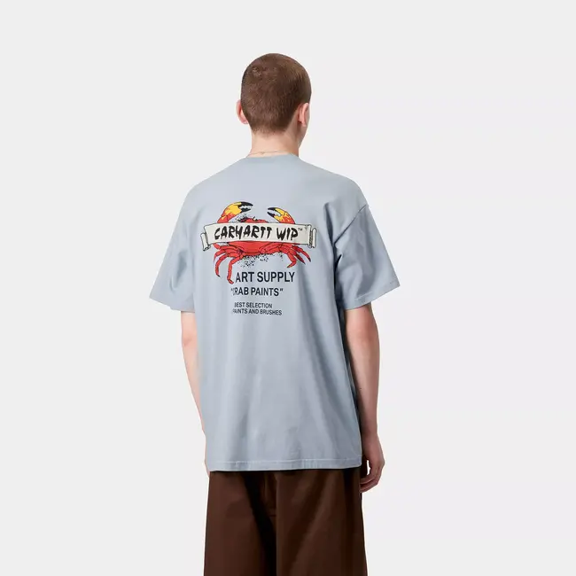 Carhartt WIP S/S Crab Paint T-Shirt - Frosted Blue