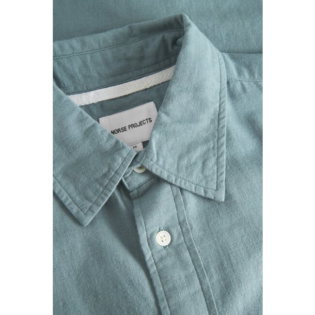 Norse Projects Algot Relaxed Cotton Linen Shirt - Greyish Blue