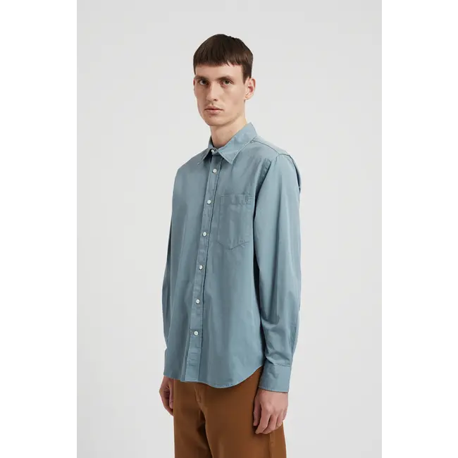 Norse Projects Algot Relaxed Cotton Linen Shirt - Greyish Blue