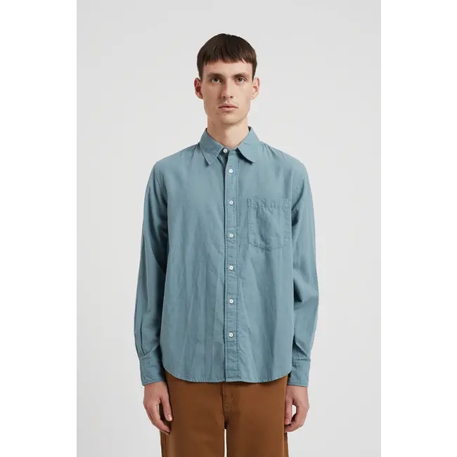 Norse Projects Algot Relaxed Cotton Linen Shirt - Greyish Blue