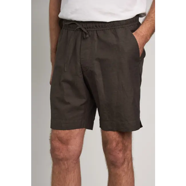 About Companions Jim Shorts - Linen Coffee