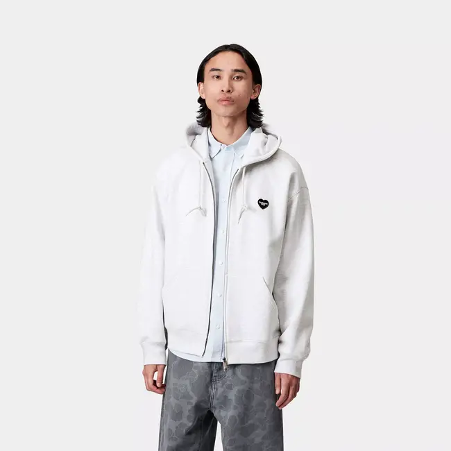 Carhartt WIP Hooded Heart II Hartt Sweat Jacket - Ash Heather