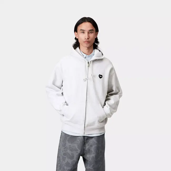 Carhartt WIP Hooded Heart II Hartt Sweat Jacket - Ash Heather