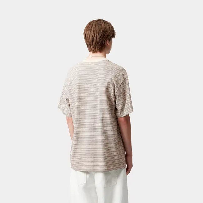 Carhartt WIP S/S Gellar Pocket T-Shirt - Stripe / Wax