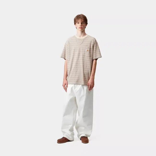 Carhartt WIP S/S Gellar Pocket T-Shirt - Stripe / Wax
