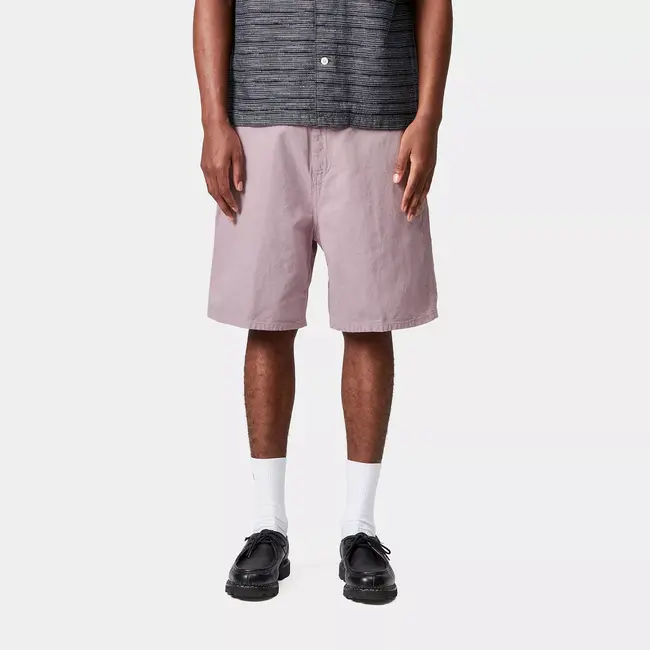 Carhartt WIP Walter Single Knee Short - Pink / Fog garment dyed