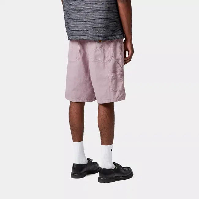 Carhartt WIP Walter Single Knee Short - Pink / Fog garment dyed