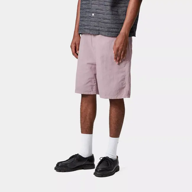 Carhartt WIP Walter Single Knee Short - Pink / Fog garment dyed
