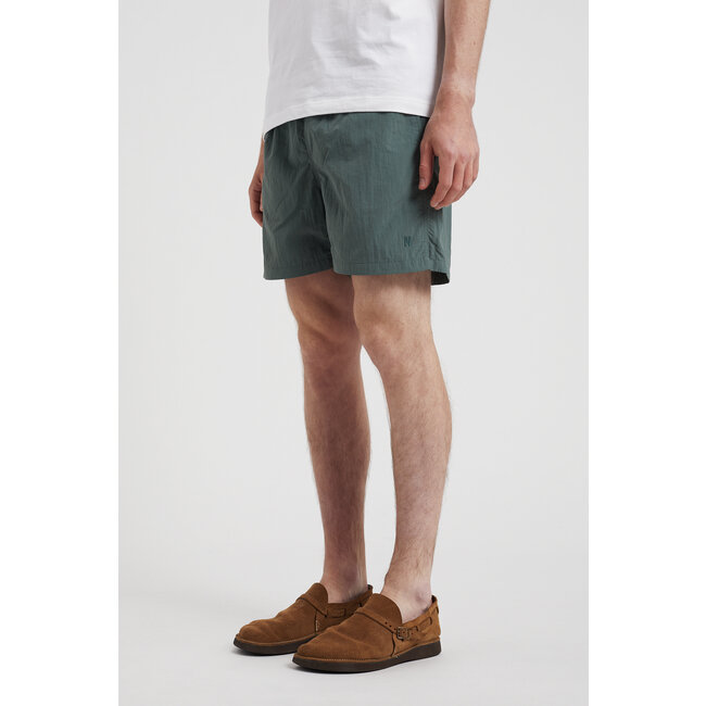 Norse Projects Hauge Recycled Nylon Swimmers - Aluminium Petrol