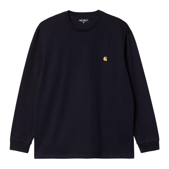 Carhartt WIP L/S Chase T-Shirt - Dark Navy / Gold