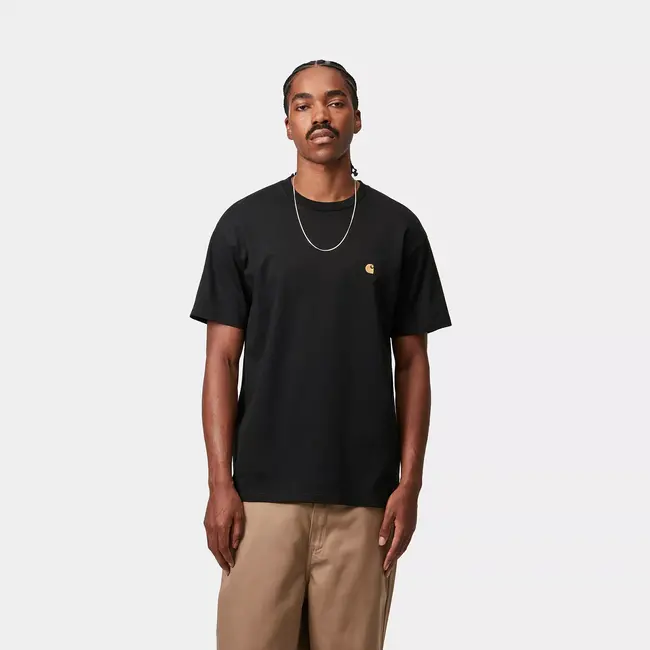 Carhartt WIP S/S Chase T- Shirt - Black / Gold