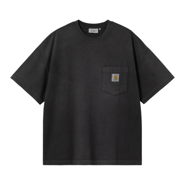 Carhartt WIP S/S Hudson Pocket T-Shirt - Black chalk wash
