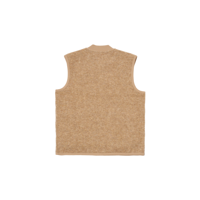 Universal Works Zip Waistcoat Wool Fleece - Fawn