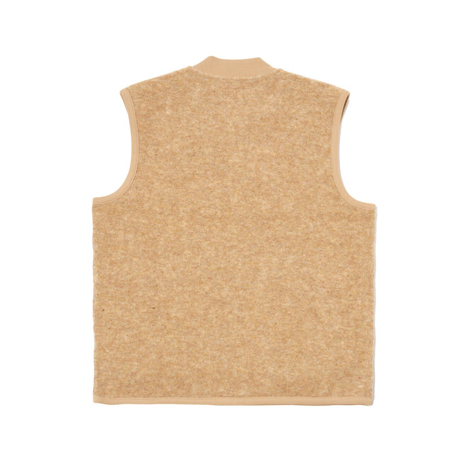 Universal Works Zip Waistcoat Wool Fleece - Fawn