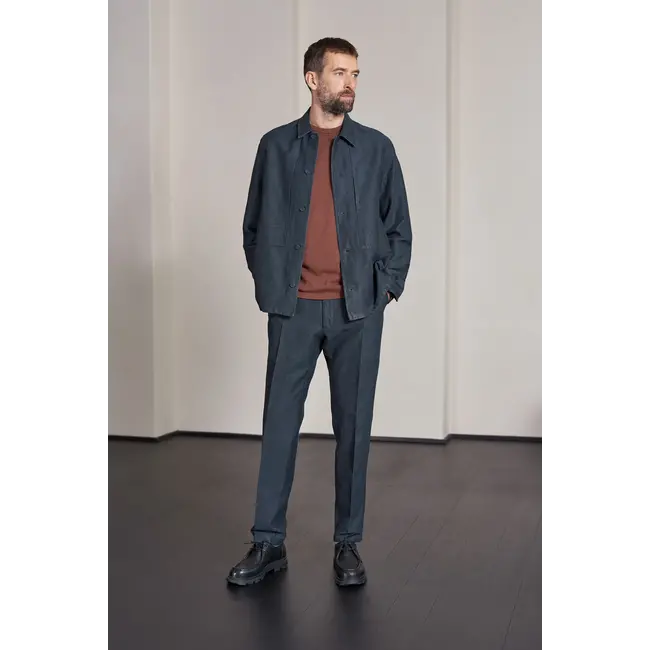 About Companions Owe overshirt - Winter Linen Cold Navy